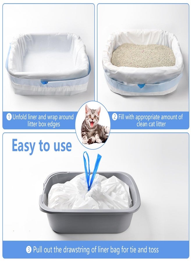 Belinlen 50 Count Cat Litter Liners Large 37x19" Jumbo Drawstring Litter Bags Extra-Thick Cat Litter Box Liners Heavy Duty Kitty Pan Liners for Easy Cleanup - Image 4